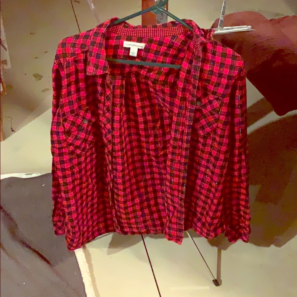 Red black silver thin flannel